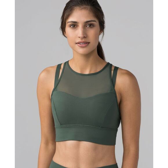 (6) $68 Lululemon Sun Setter Bra Dark Forest‎ - Picture 1 of 8
